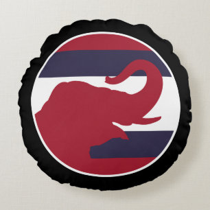 Thailand Asian elephant Thai National Animal Flag Round Pillow