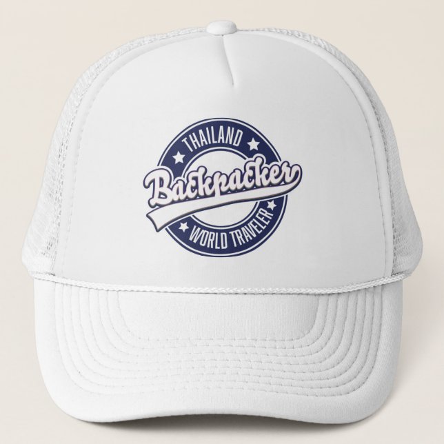 Thailand Backpacker World Traveler logo Trucker Hat (Front)