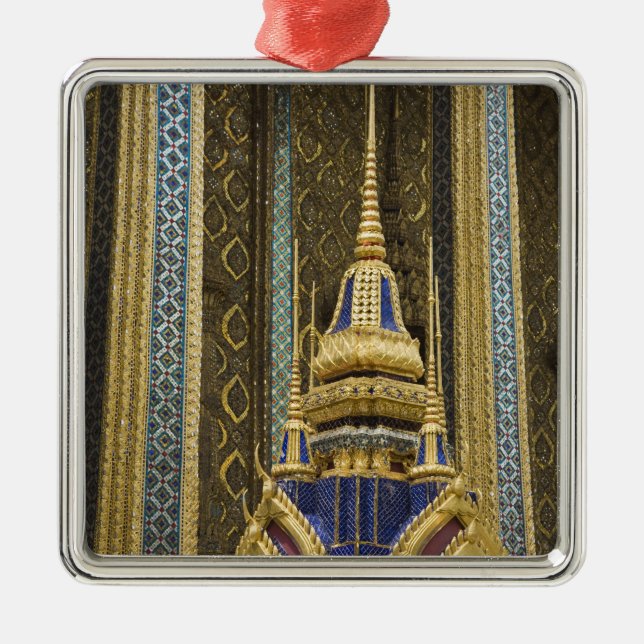 Thailand, Bangkok. Details of ornately decorated Metal Ornament (Front)