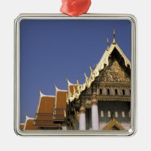 Thailand, Bangkok. Morning sun reflects off the Metal Ornament