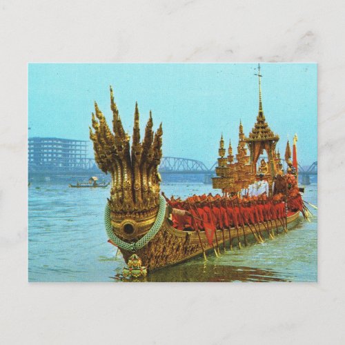 Thailand Bangkok Royal Barge on the River Postcard