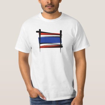 Thailand Brush Flag T-shirt by representshop at Zazzle