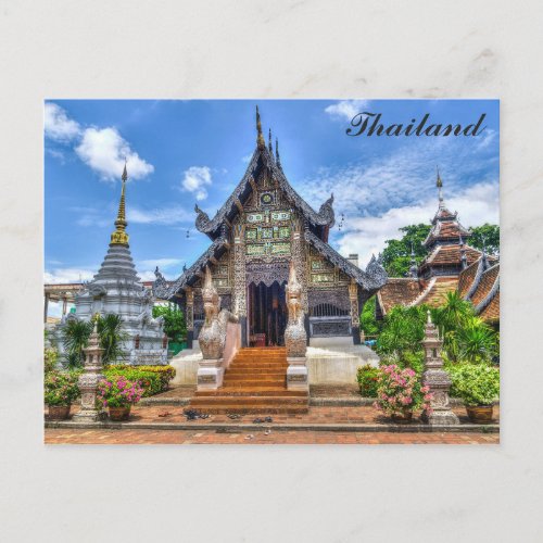 Thailand Chiang Mai Buddhist Temple Photo Postcard