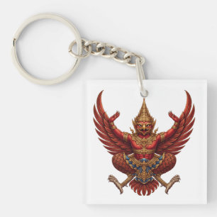 Thailand coat arms country flag symbol Garuda embl Keychain