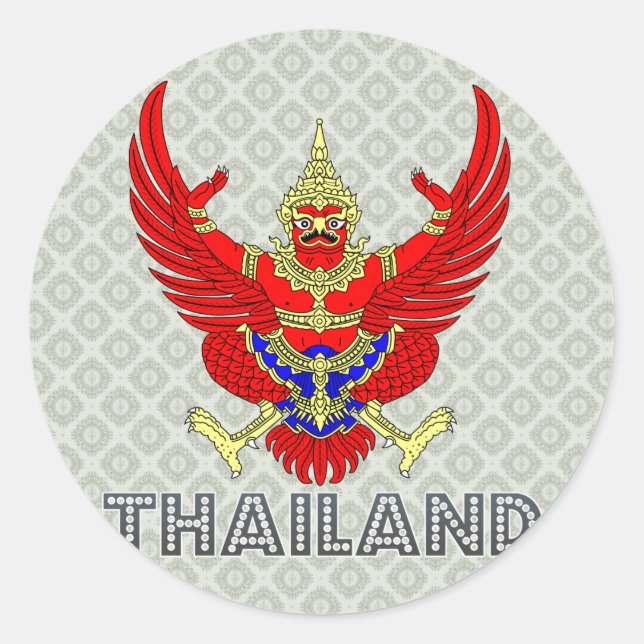 Thailand Coat of Arms Classic Round Sticker (Front)