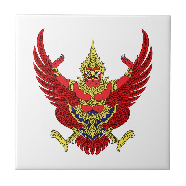 Thailand country coat arms symbol emblem flag ceramic tile (Front)