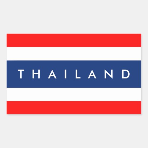 Thailand country flag nation symbol name text rectangular sticker