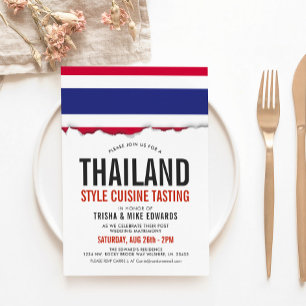 Thailand Cuisine Party Flag White Invite