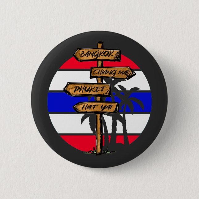 Thailand Destinations - Bangkok Chiang Mai Phuket Button (Front)