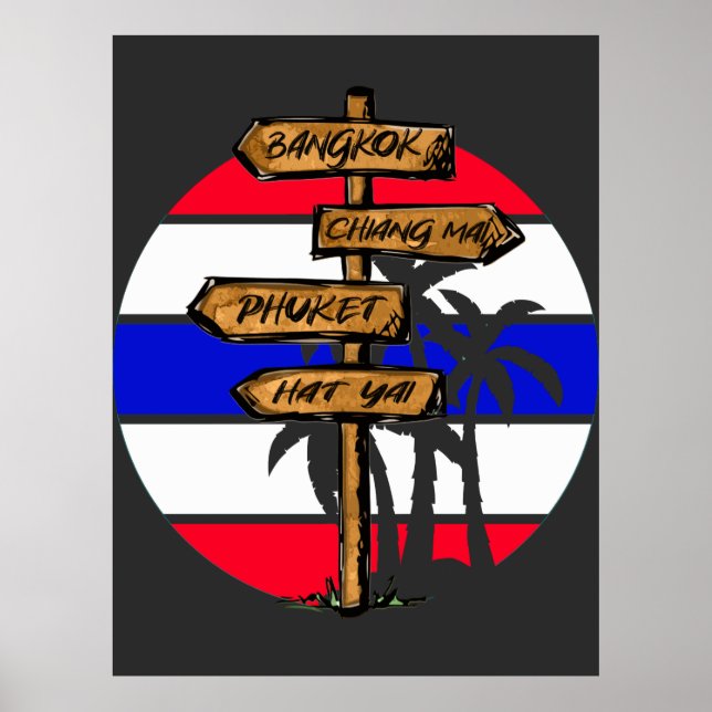 Thailand Destinations - Bangkok Chiang Mai Phuket Poster (Front)