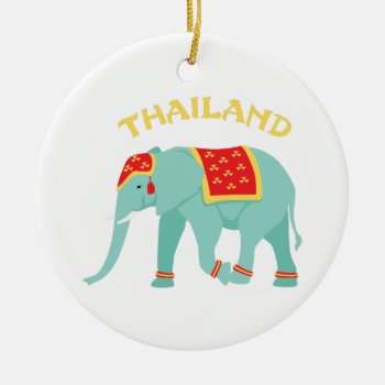 Thailand Elephant Ceramic Ornament by HopscotchDesigns at Zazzle