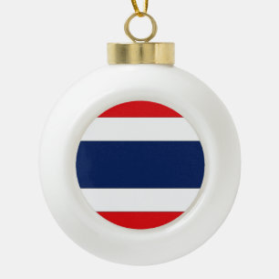 Thailand Flag Ceramic Ball Christmas Ornament