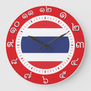 Thailand Flag Clock ( Number in Thai numerals )