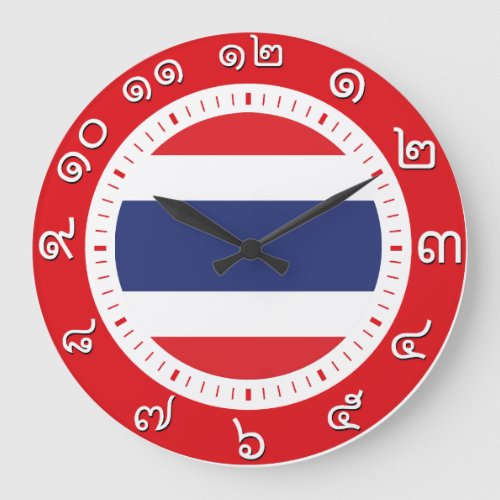 Thailand Flag Clock  Number in Thai numerals 
