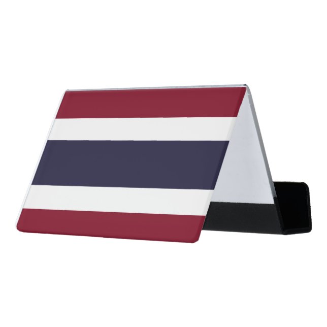 Thailand flag desk business card holder (Angled Back)