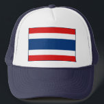 Thailand Flag Hat<br><div class="desc">This trucker hat sports the flag of Thailand. Keep a cool head with a little Thai flair.</div>