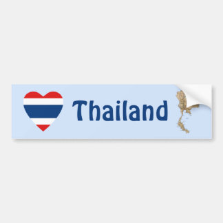 Thailand Flag Heart + Map Bumper Sticker
