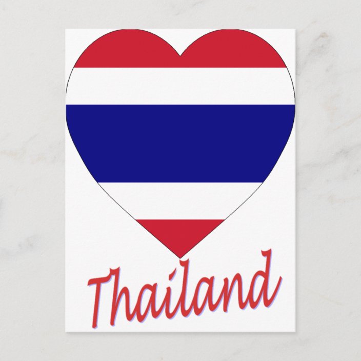 Thailand Flag Heart Postcard