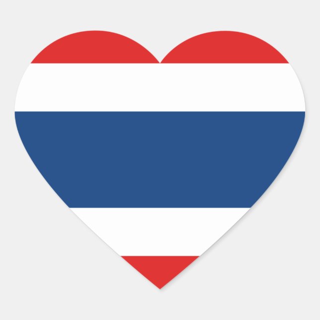 Thailand Flag Heart Sticker (Front)