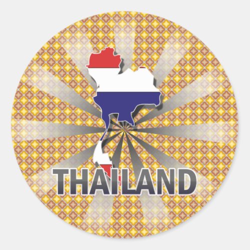 Thailand Flag Map 20 Classic Round Sticker