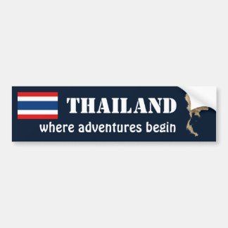 Thailand Flag + Map Bumper Sticker