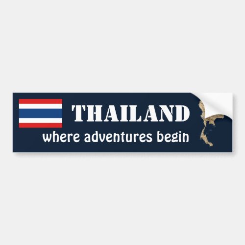 Thailand Flag  Map Bumper Sticker