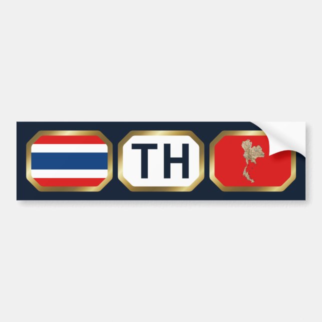Thailand Flag Map Code Bumper Sticker (Front)