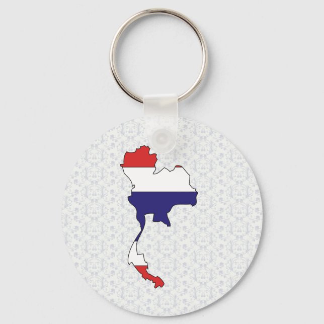 Thailand Flag Map full size Keychain (Front)