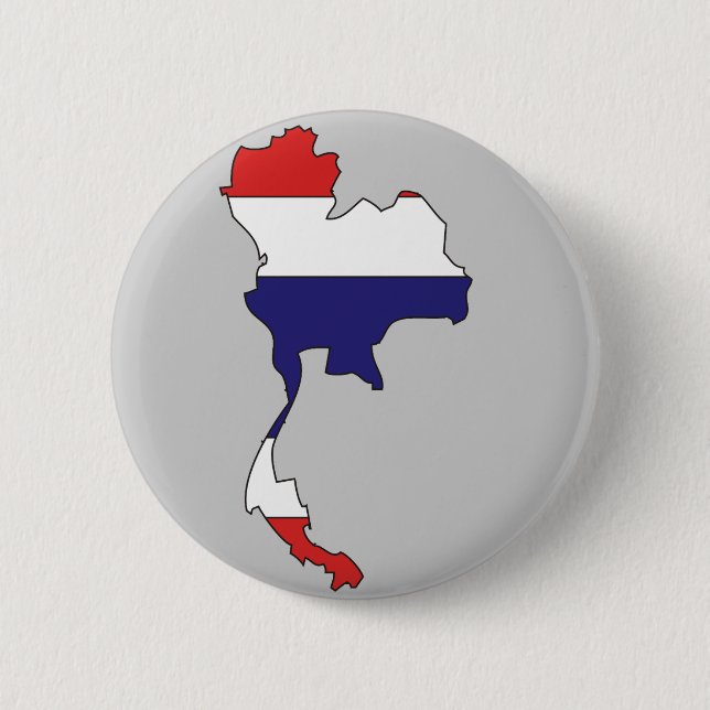 Thailand flag map pinback button (Front)