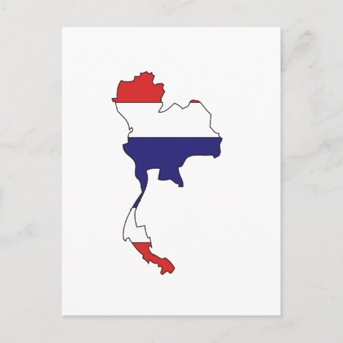 Thailand flag map postcard