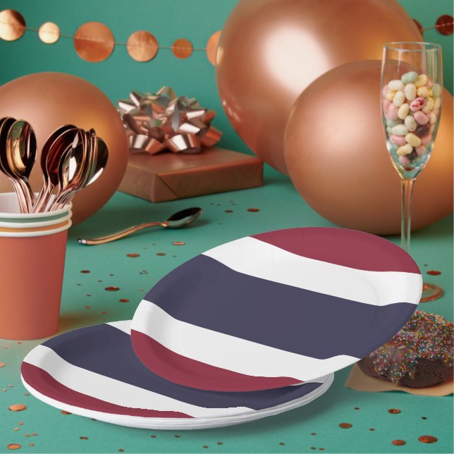 Thailand flag paper plates (Multi)