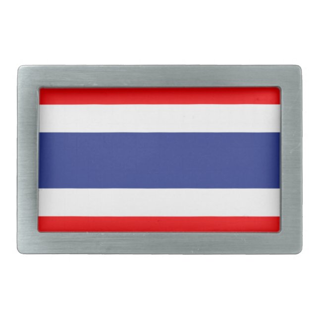 Thailand Flag Rectangular Belt Buckle (Front)