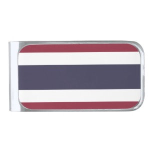 Thailand flag silver finish money clip