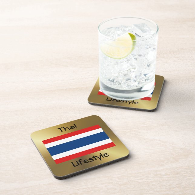 Thailand Flag+Text Coaster (Right Side)