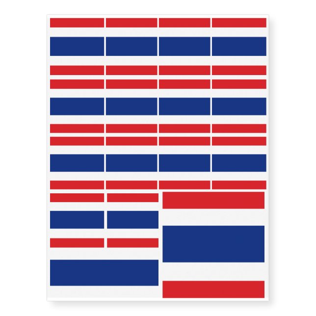  Thailand flag Thai Temporary Tattoos (Front)