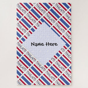 Thailand Flag Tiled Personalized Jigsaw Puzzle