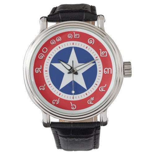 Thailand Flag Watch  Number in Thai numerals 