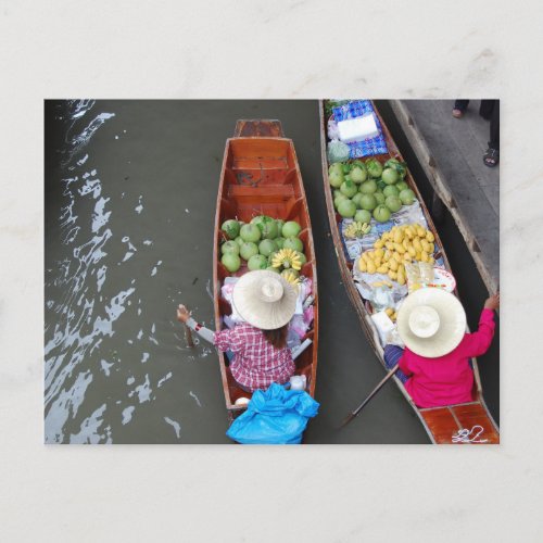 Thailand floating market postcard