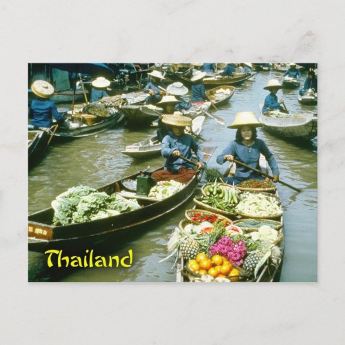 Thailand floating market postcard