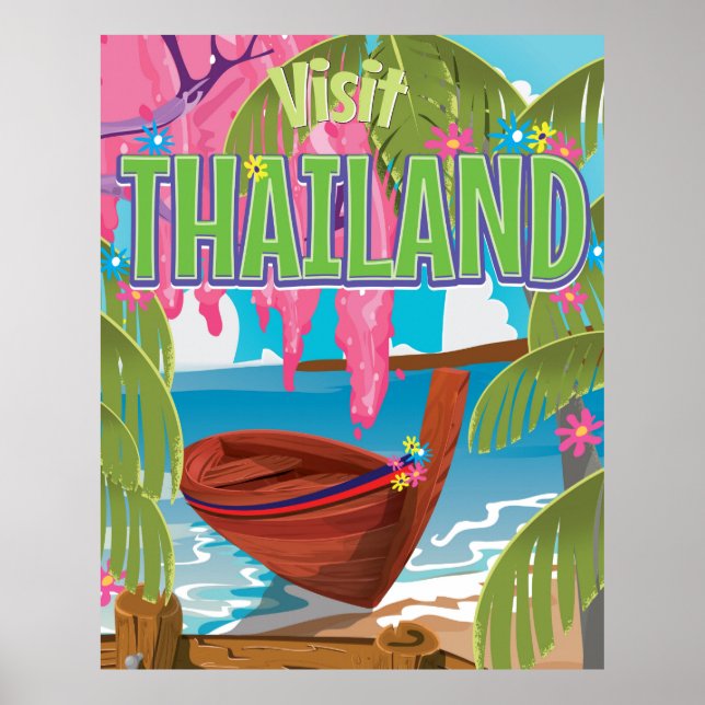 Thailand fun vintage travel poster (Front)