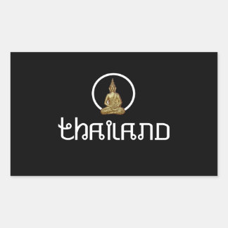 Thailand Gold Statue Rectangular Sticker