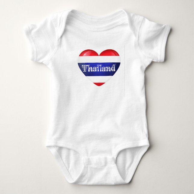 Thailand Heart Flag Baby Bodysuit (Front)