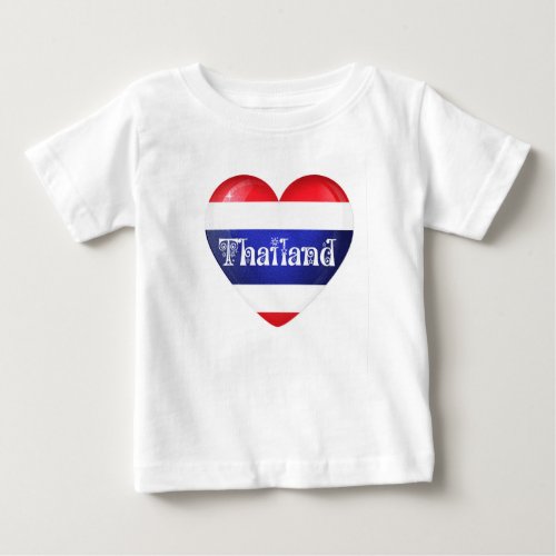 Thailand Heart Flag Baby T_Shirt