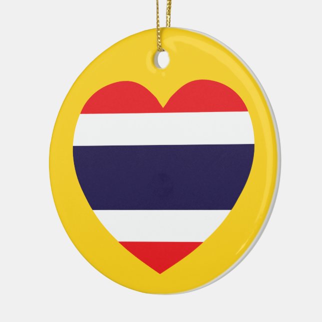 Thailand Heart Flag Ceramic Ornament (Left)