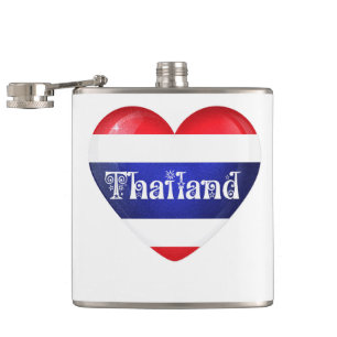 Thailand Heart Flag Flask