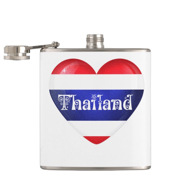 Thailand Heart Flag Flask (Opened)