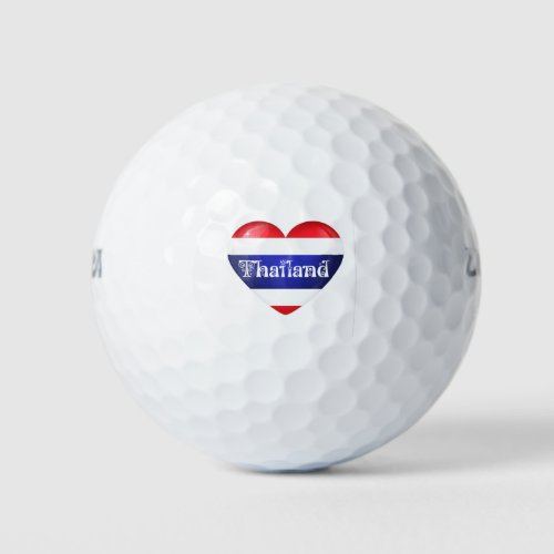 Thailand Heart Flag Golf Balls