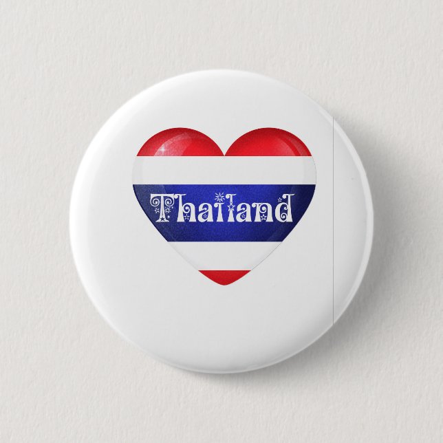 Thailand Heart Flag Pinback Button (Front)