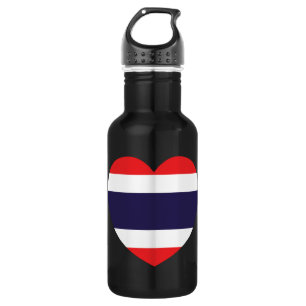 Thailand Heart Flag Stainless Steel Water Bottle