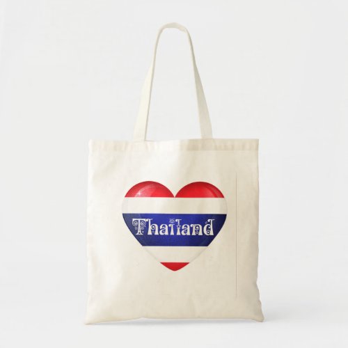 Thailand Heart Flag Tote Bag